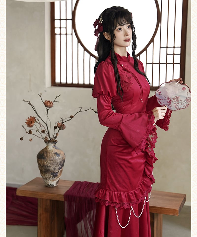 with PUJI / 時代への賛歌 フィッシュテイルチャイナドレス