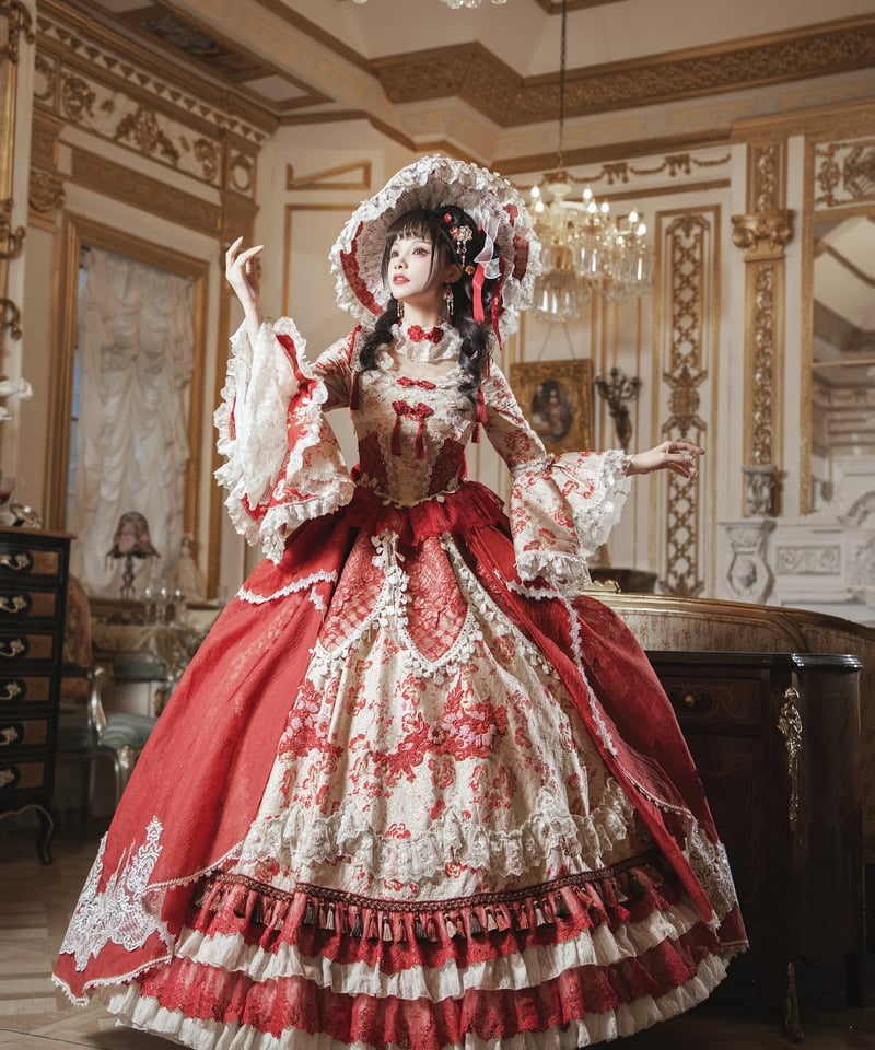 HinanaQueena / 洛璃 ロングドレス ウエディングドレス セット [LO1560]