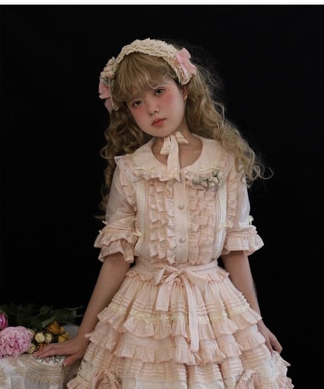 chibi shop 芍薬シリーズ テンセルレースケーキフリルスカート[LO565]