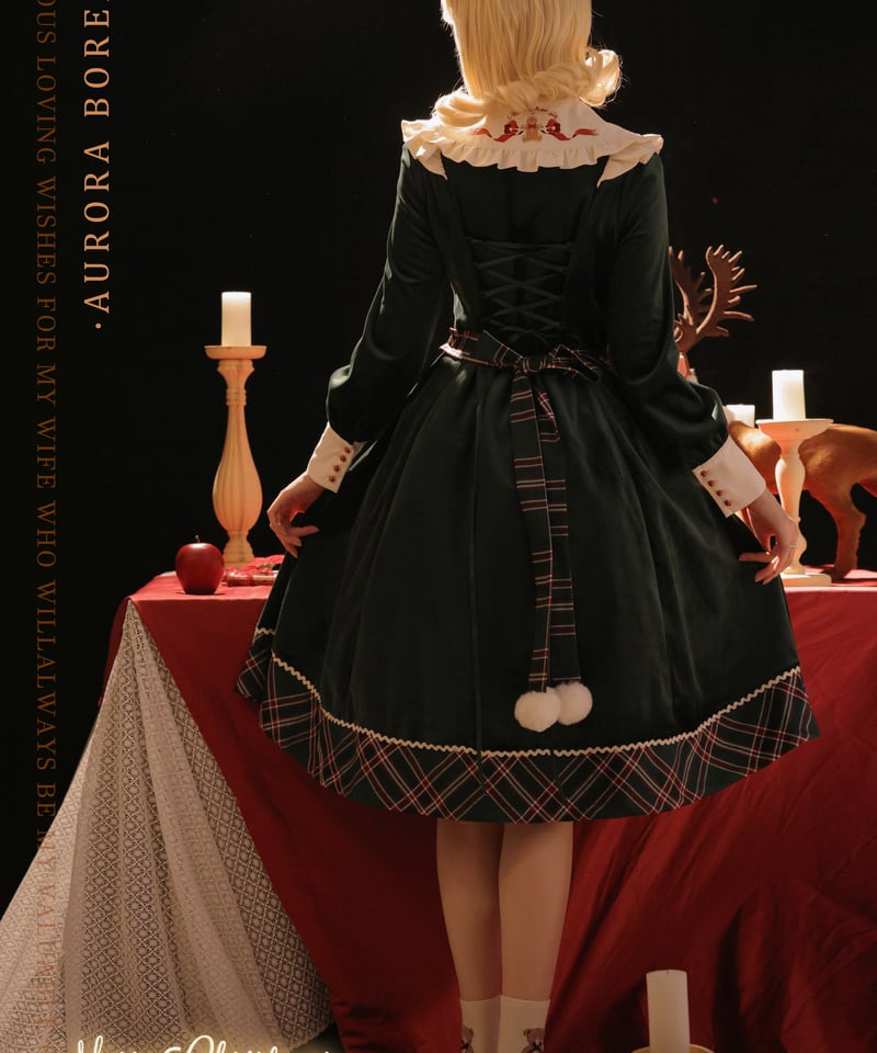 Aurora Borealis クリスマスベル ベルベット ロリィタドレス Aurora Borealis クリスマスベル ベルベット ロリィタドレス