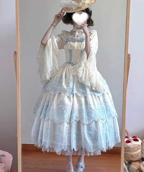 Miss Point / ミスポイントの花園 刺繍段々ワンピース, JSK. SK SP版 [LO1473]