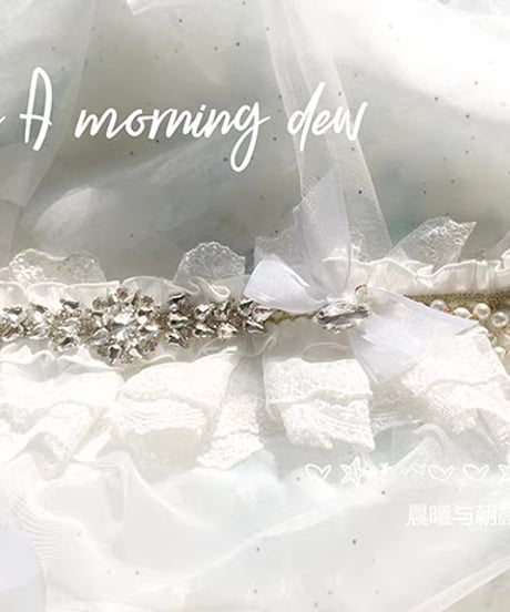 Dawn & Morning Dew Lolita / 朝露の花嫁 クラシックロリィタ アクセサリー （サックス、ピンク、白） [LO917]