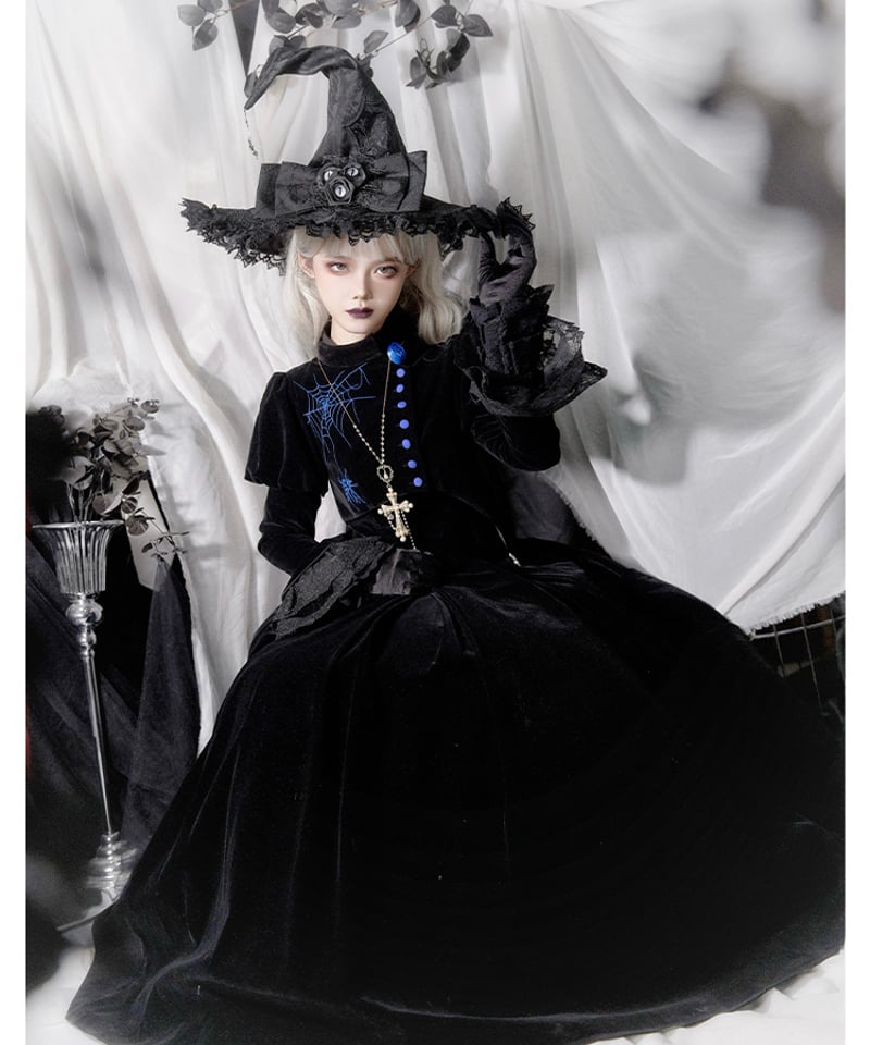 すぐ発送＊眠りの呪い　ロリータ　ドレス 女性のためのビクトリア朝のロリータjskドレス,魔女のコスプレ