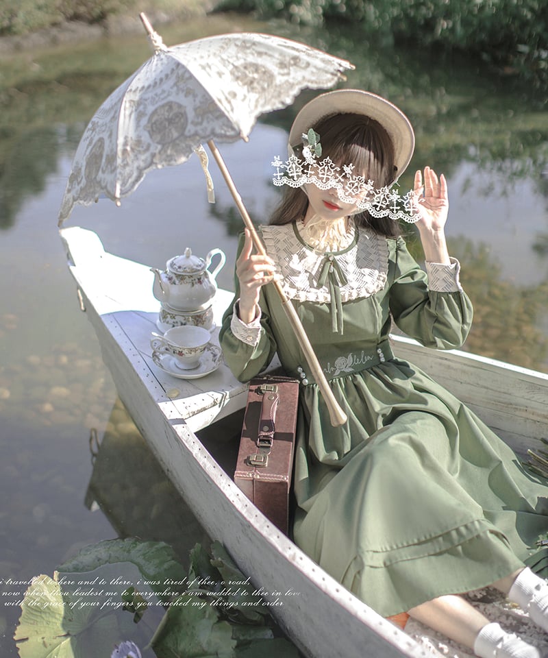 胡桃木JK / 森の愛の詩 レトロ エレガントワンピース、ジャケット