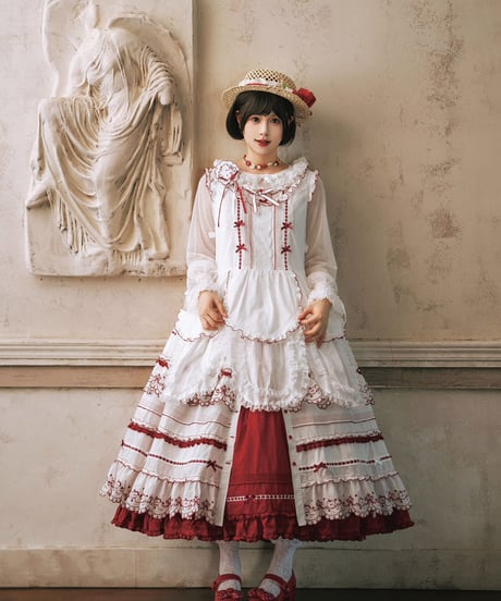 Miss Point 四季の果樹園 ロリィタドレス ブラウス、 花びらタブリエ、ペチコート [LO1611]