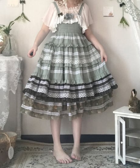 Sleep Doll カントリー風 ロリィタ JSK スカート セット ワンサイズ [LO130]