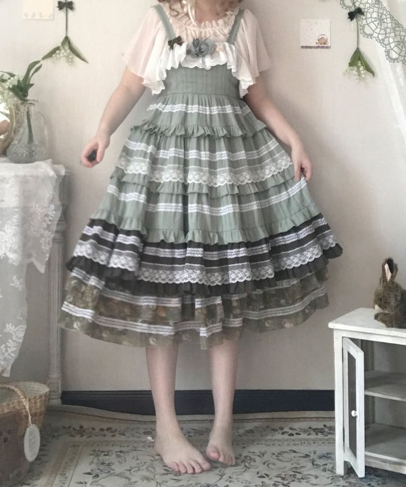 Sleep Doll カントリー風 ロリィタ JSK スカート セット ワン Sleep Doll カントリー風 ロリィタ JSK スカート セット ワン