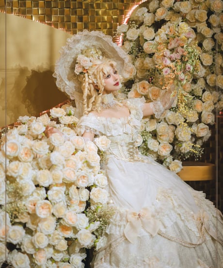 HinanaQueena / Tree Peony ロングドレス ウエディングドレス ワンピース セット[LO1115]