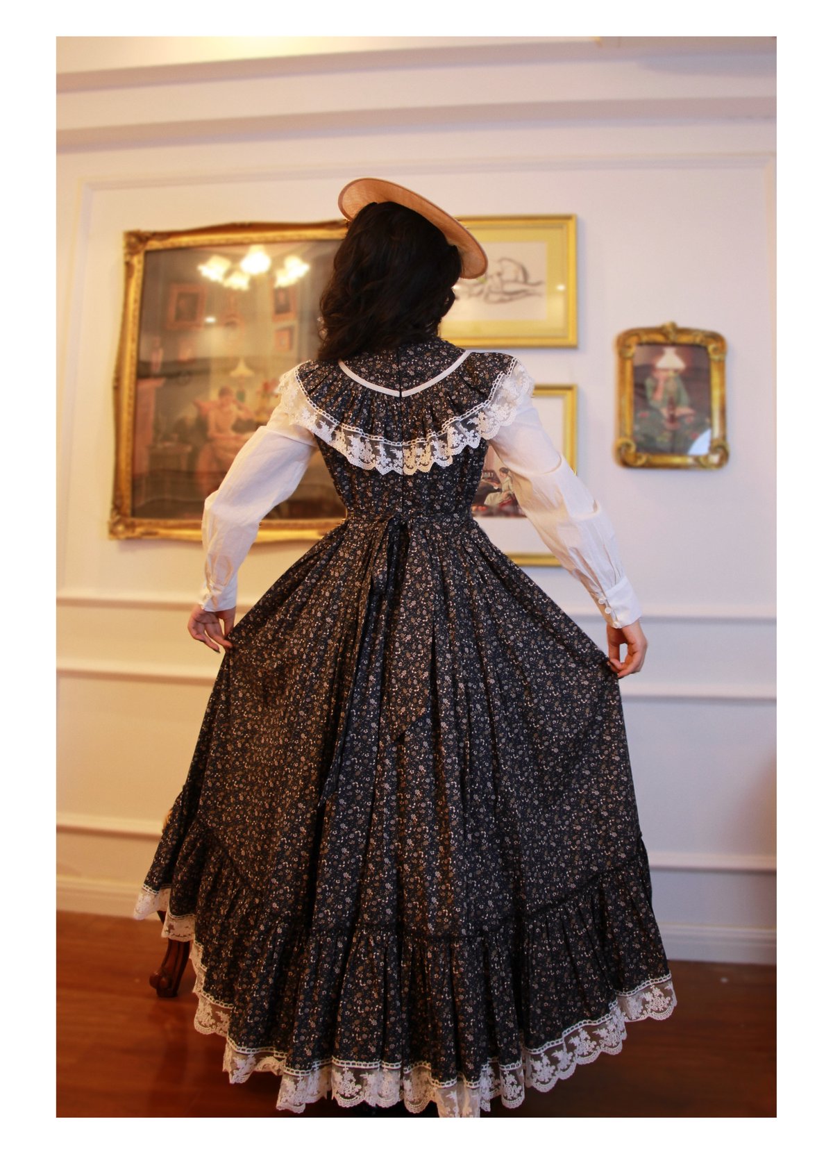 Wizard of Oz / 繁花集 小花柄レースロングワンピース [LO1509