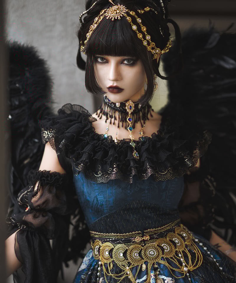 Dusk BASTET （ 黄昏贝斯特）エジプト風ロリィタ JSKセット Dusk BASTET （ 黄昏贝斯特）エジプト風ロリィタ ゴージャスJSK