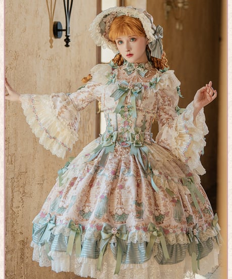 Twin Bears / Antique Gemstone Fragrance ロリィタドレス OP, JSK③ [LO1598]