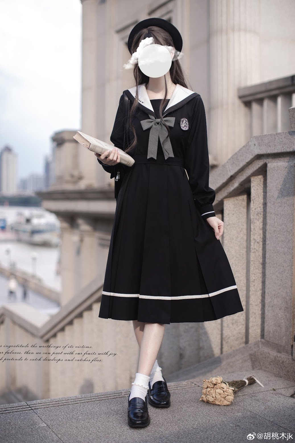 胡桃木JK / 蝶の詩 セーラーワンピース [LO1489] | Roses on the R