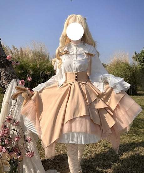 時之神殿Lolita 晚祷歌 イレギュラーヘムコルセットスカート  [LO399]