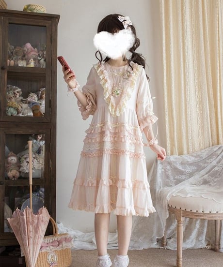chibi shop 芍薬シリーズ テンセルレース ワンピース [LO565]