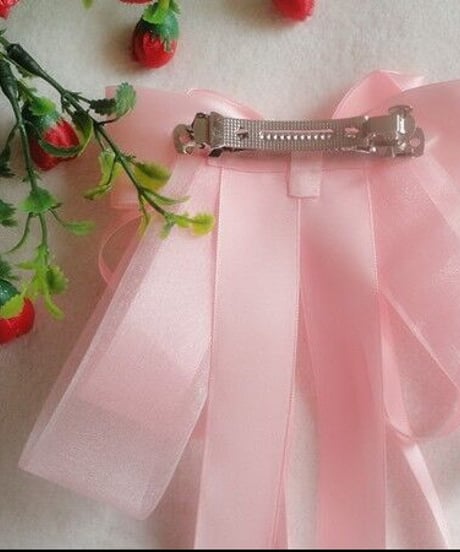 サテンリボン ロングテール バレッタ [HA33]