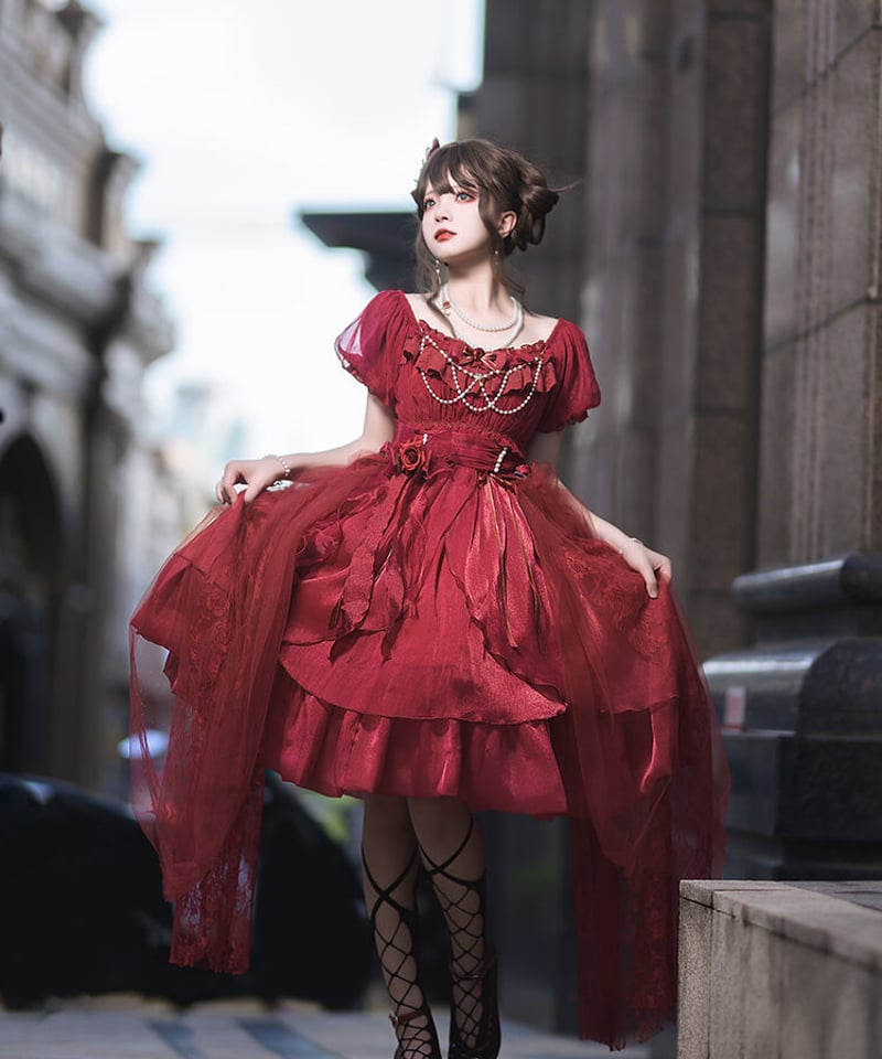 Fantasy Mirror バラをください ロリィタドレス ワンピース 3点 Fantasy Mirror バラをください ロリィタドレス ワンピース 3点