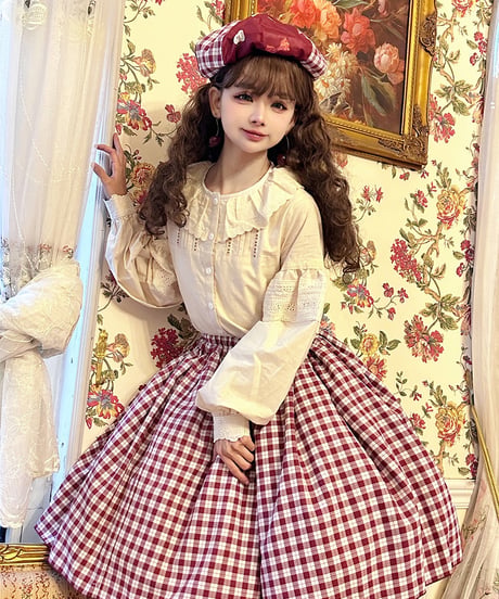 Miss Point りんご園 バイエルン風ロリィタドレス リバーシブルスカート、フリルブラウス、リバーシブルベスト [LO942]