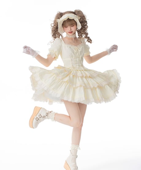 WF Lolita / Miss Flora   ロリィタドレス 綿 ブラウス＋スカートセット [LO973]