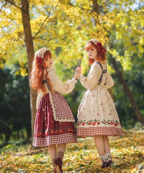 Miss Point りんご園 バイエルン風ロリィタドレス 胸当て付き吊スカート  [LO942]