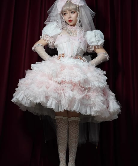 Henrietta / ムーンライトクリスタルドリーム ロリィタドレス ウエディングドレス ワンピース set [LO1288]