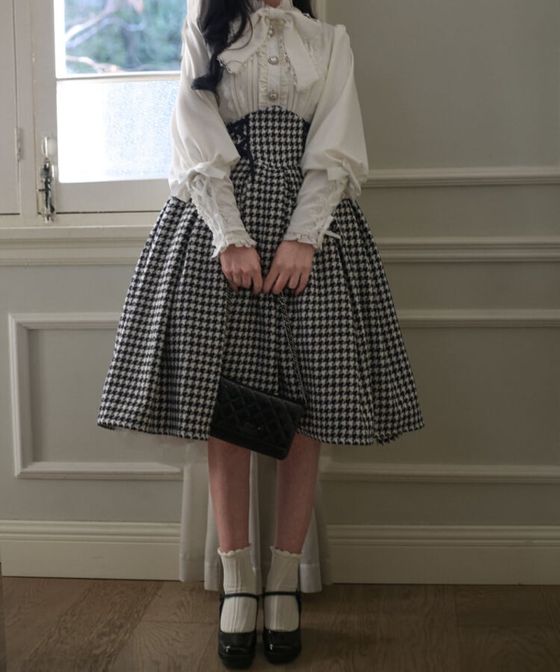 SweetWood 冬の愛の詩 千鳥格子 エレガントセットアップ ロング