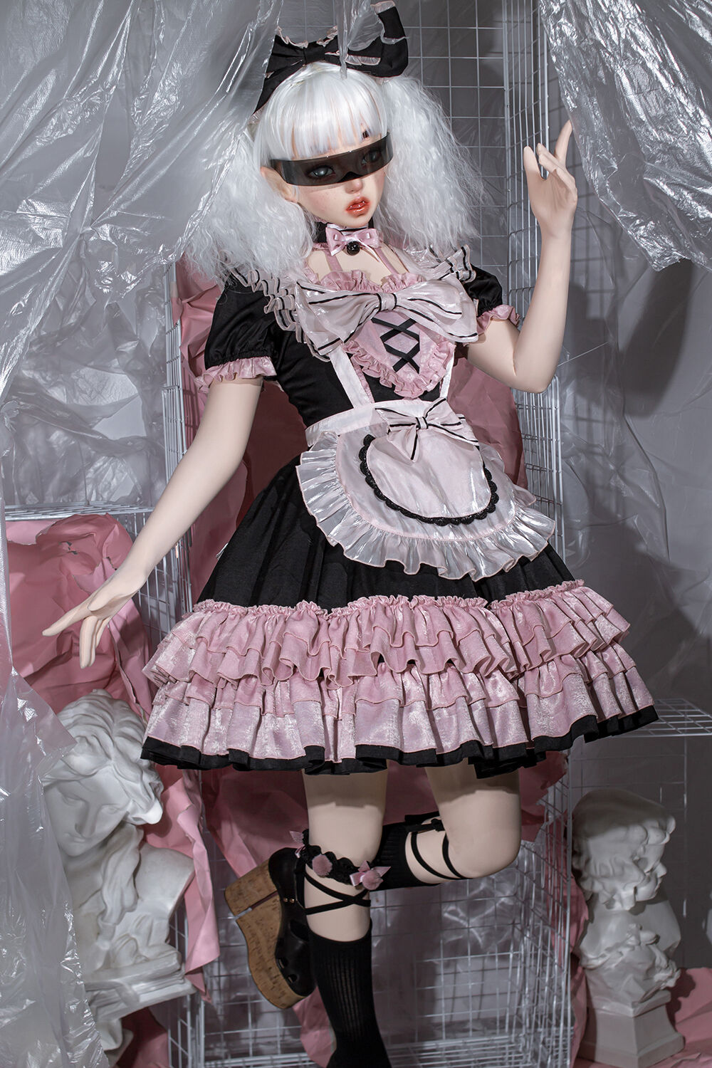 Black Fairy Lolita ラブサイクル ロリィタドレス メイド服 セット[LO47...