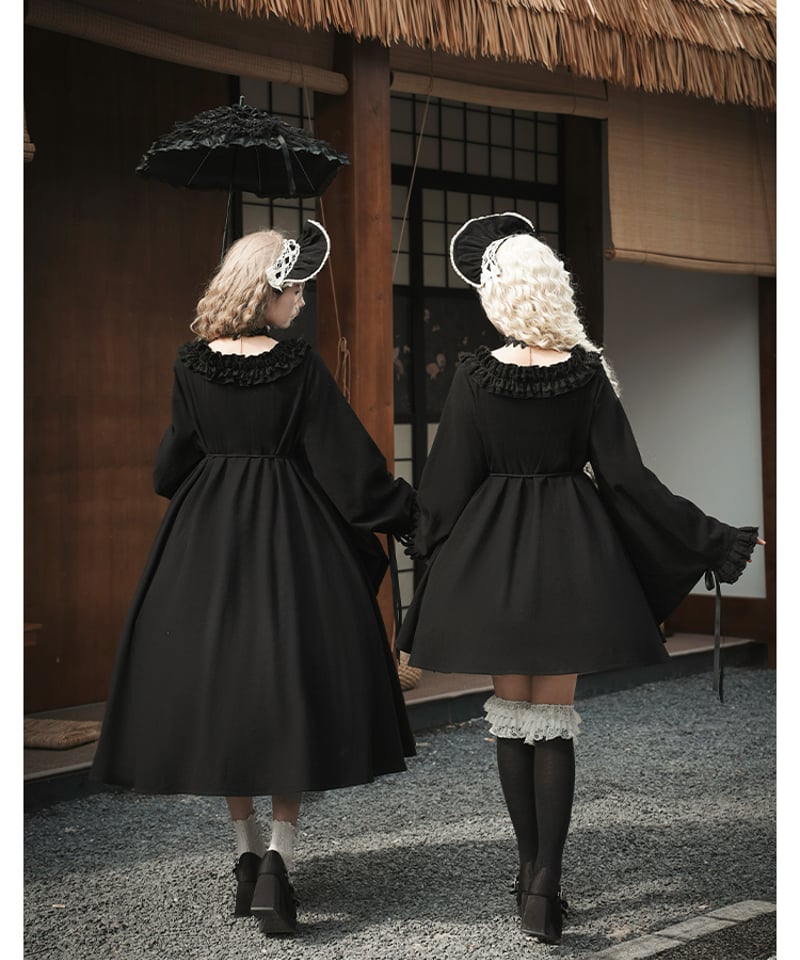 with PUJI / 十六夜 和風メイド ロリィタドレス ワンピース [LO1373] |