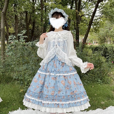 【Alice Girl】ブルーベリーラビット：ブラウス・ジャンパースカートセット