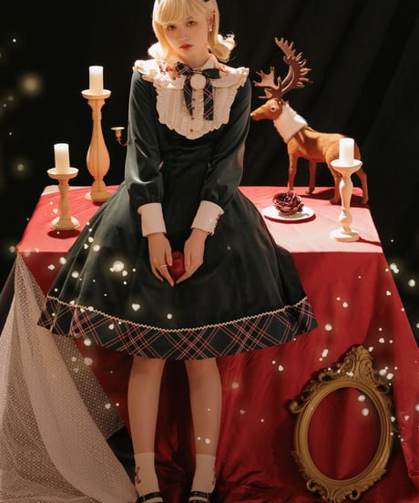 Aurora Borealis クリスマスベル ベルベット ロリィタドレス ワンピース  [LO425]