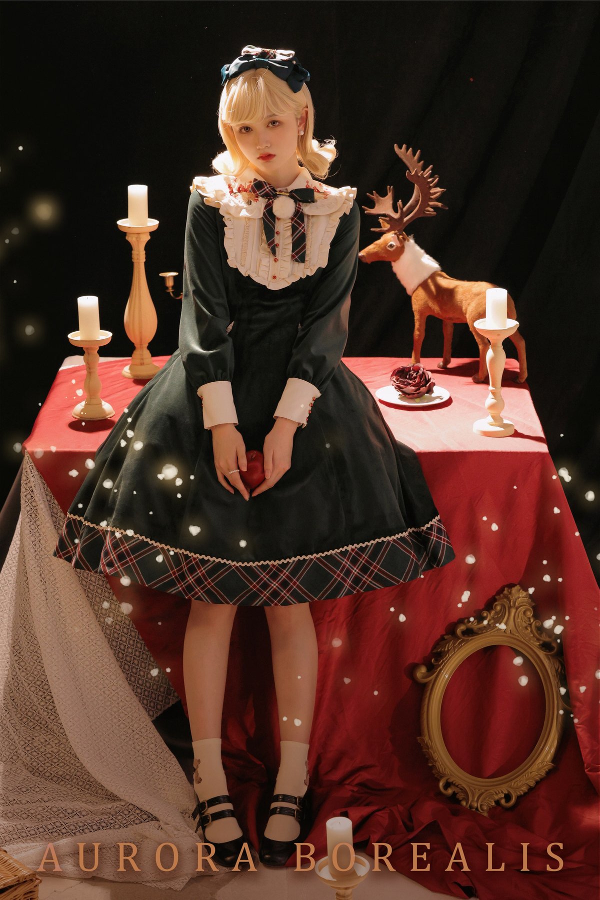 Aurora Borealis クリスマスベル ベルベット ロリィタドレス Aurora Borealis クリスマスベル ベルベット ロリィタドレス