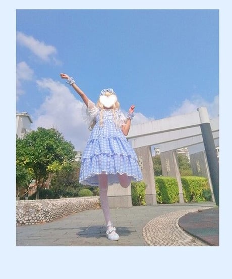 櫻田小鹿  S～4XL ギンガムチェック ロリィタ ジャンパースカート [LO207]