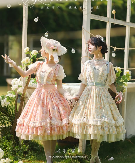 Lingxi 花囲いの窓辺 カントリー風 ロリィタ JSK＋ブラウス [LO555]