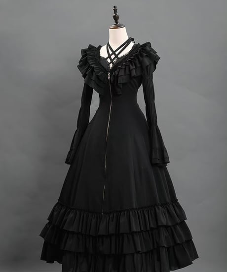 アラビアンナイトゴシック / 毒牙ゴシック ブラウス、スカート、黒羽ワンピースドレス [LO762]