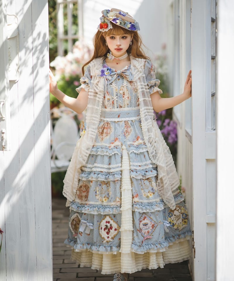 Miss Point 猫とバラのお茶会 ロリィタドレス DX版 前あきワンピース