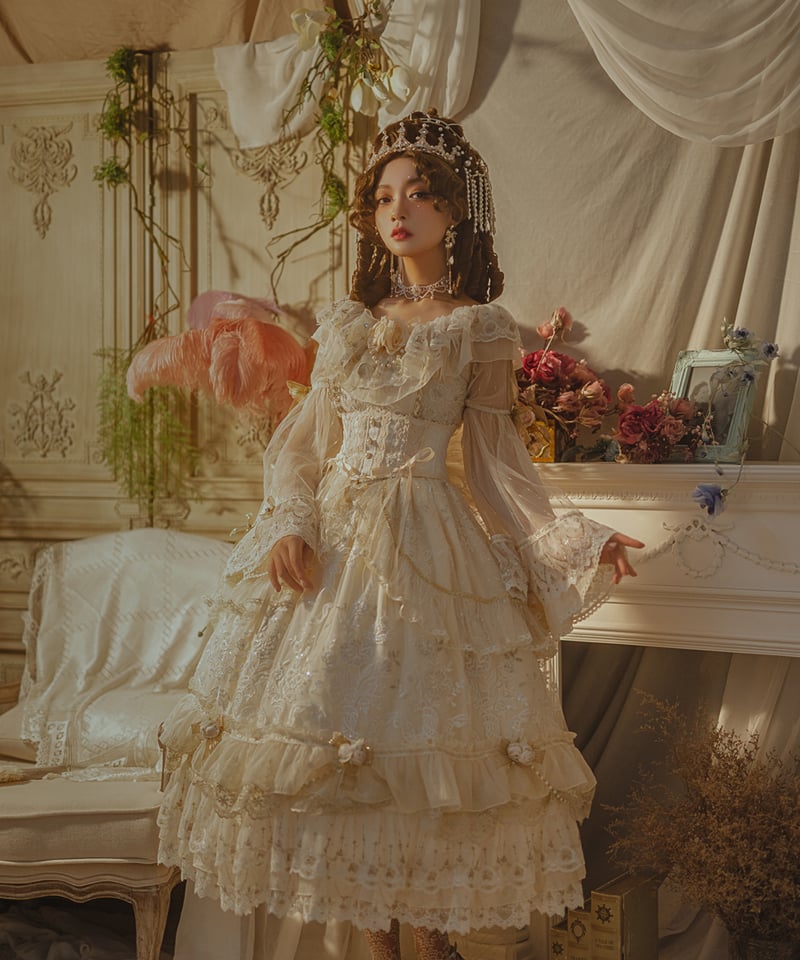 miss point ロリィタ　ホワイトドレス Miss Point / 夜明けの歌 ロリィタドレス ワンピース ウエディング