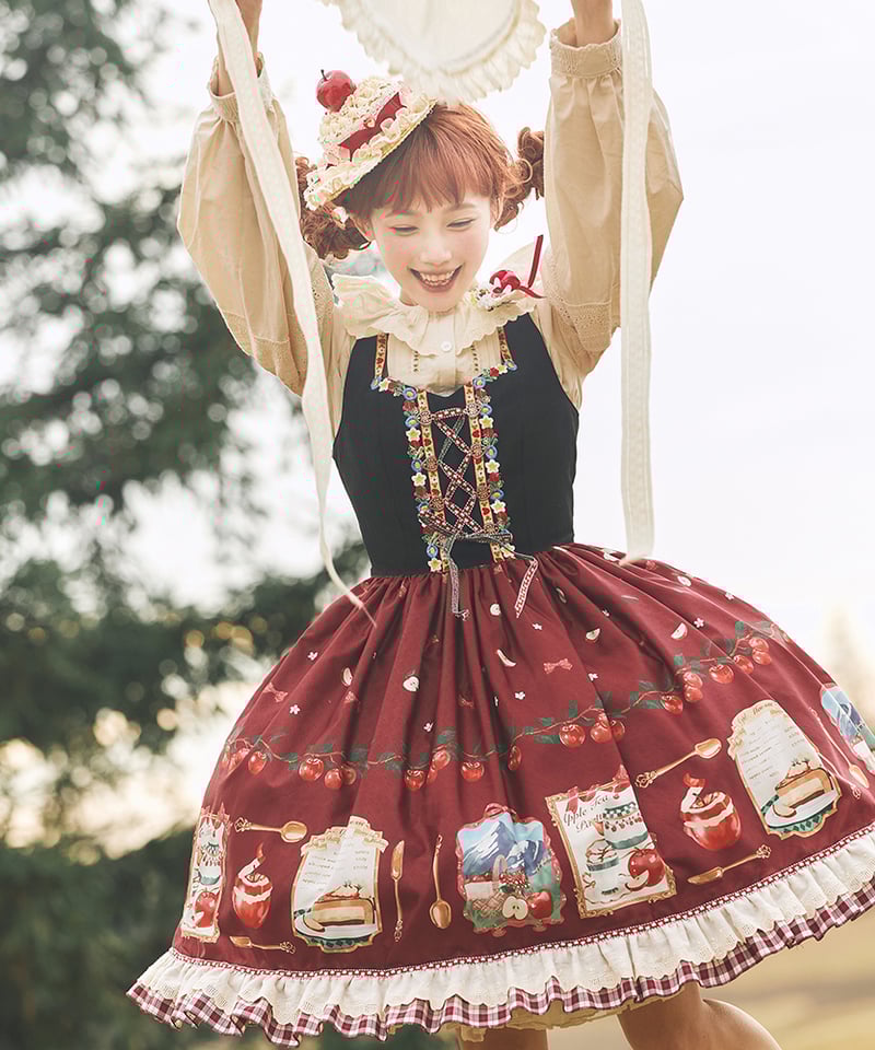 Miss Point りんご園 バイエルン風ロリィタドレス 帽子、三角ケーキ帽