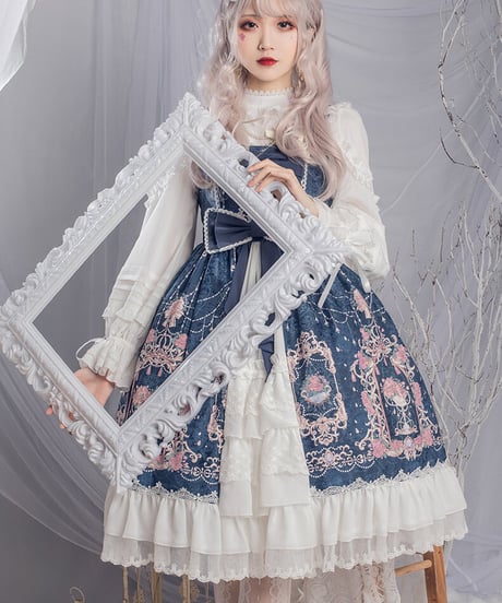 花籠柄 プリント ロリィタ JSK 繁花章華 [LO191]