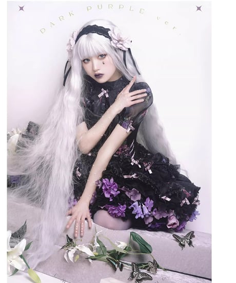 一只冲天兔 / 花パニエ 35cm丈 ④[LO26]