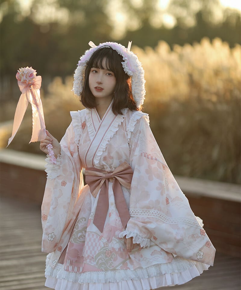 with PUJI / 和風アリス 小春日和op ロリィタドレス ワンピース with PUJI / 和風アリス 小春日和op ロリィタドレス ワンピース
