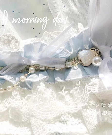 Dawn & Morning Dew Lolita / 朝露の花嫁 クラシックロリィタ アクセサリー （サックス、ピンク、白） [LO917]