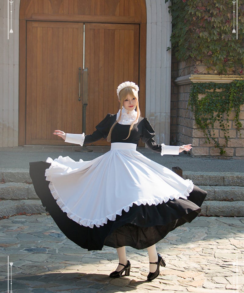 Black Cat Manor ロングメイド服 V型カテリーナ オーダー [OP400] |