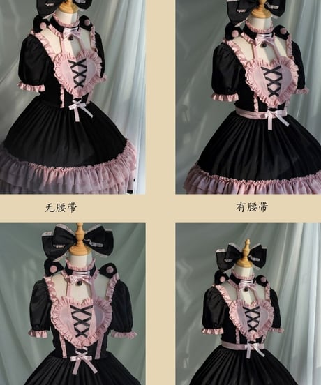Black Fairy Lolita ラブサイクル ロリィタドレス メイド服 セット[LO472]