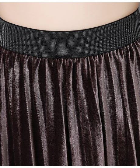 ラメ入りベルベット 2way プリーツ ロングプルオーバー スカート セット 3XL[OP224]