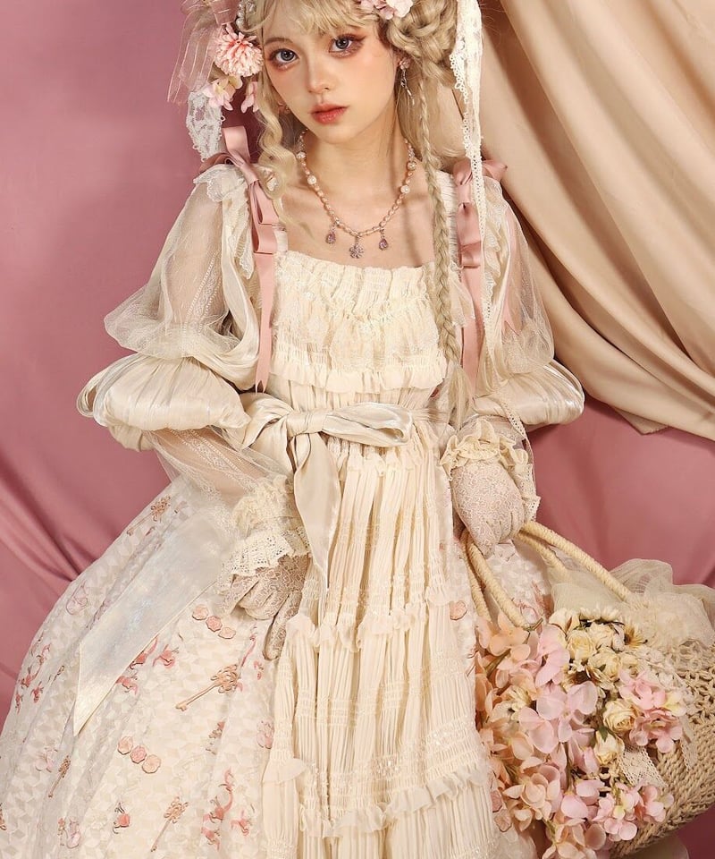 lolita 洋服 お姫風 花嫁 心地好い ワンピース ロリータ ピンク L50# 