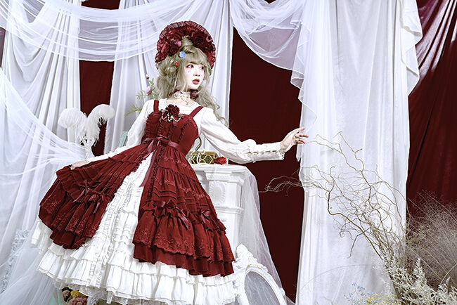 薔薇少女 クラシックロリィタ ホワイト長袖ブラウス [LO195 薔薇少女 クラシックロリィタ ホワイト長袖ブラウス [LO195