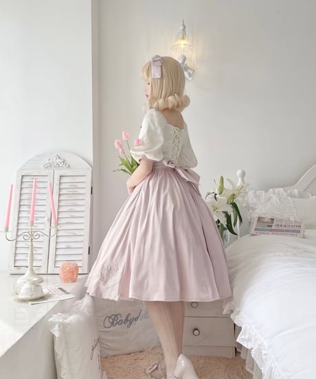 Et Flores Night Rain Lily 半袖 スクエアネック レトロクラシック ロリィタドレス ワンピース [LO270]