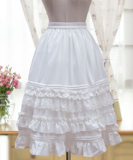シフォン レース フリル ロリィタ スカート 65cm丈[LO2]
