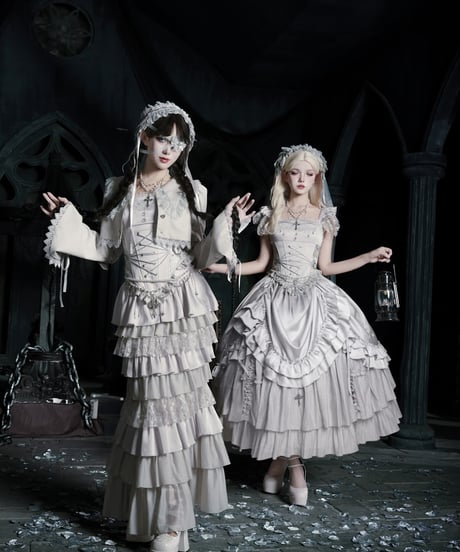 クラシカルロリィタ 青 コルセット バッスル 花柄スカート Miss Point / Point Manor クラシックロリィタ コルセット