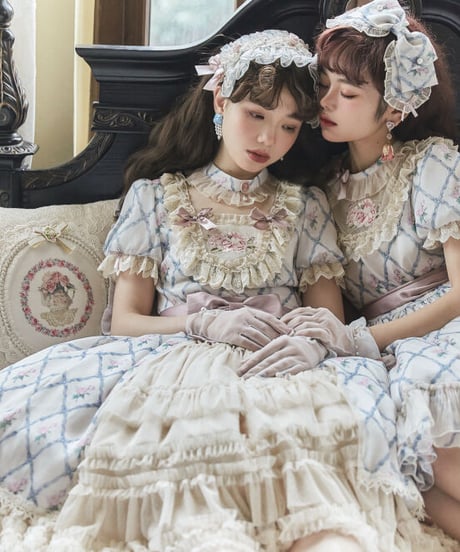 Moon River Lolita 秘密のばら園 スクエアカラーI型 ワンピース [LO448]