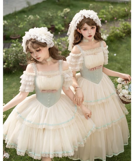 with PUJI Letter and Poetry / シーソルト・ソーダ ロリィタドレス set [LO1587]